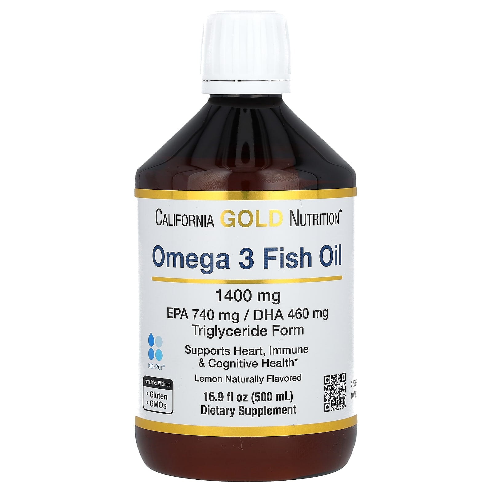 California Gold Nutrition Omega-3 Fish Oil Liquid 16.9 fl oz - Image 1