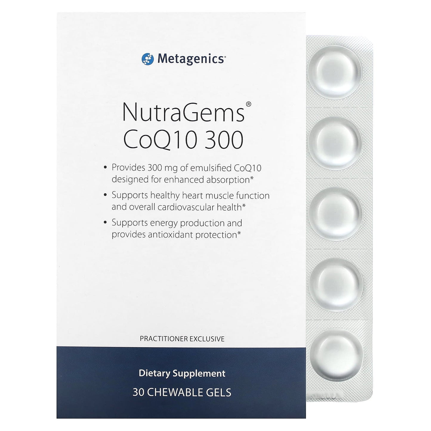 Metagenics, NutraGems CoQ10 300, 300 mg, 30 Chewable Gels - Image 1