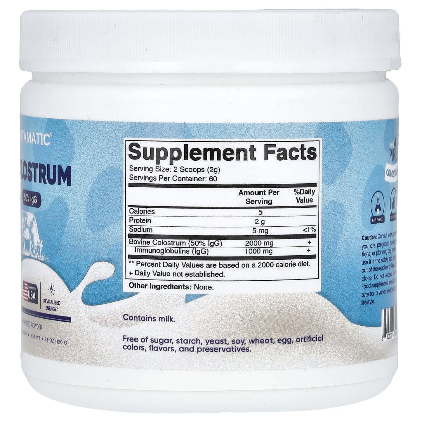 Vitamatic, Colostrum, Unflavored, 4.23 oz (120 g) - Image 2