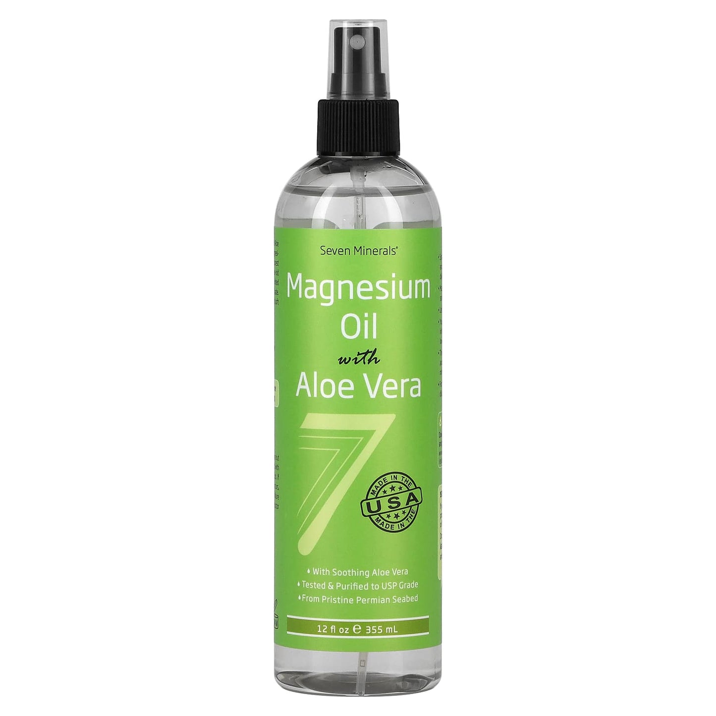 Seven Minerals, Magnesium Oil with Aloe Vera , 12 fl oz (355 ml) - Image 1