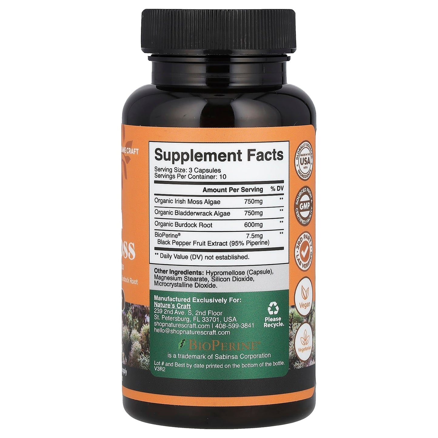 Nature's Craft, Irish Sea Moss, 30 Capsules - Image 2