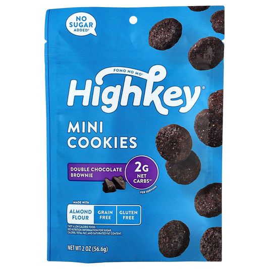 HighKey Double Chocolate Brownie Mini Cookies | 2 oz, Low Carb, No Sugar Added - Image 1