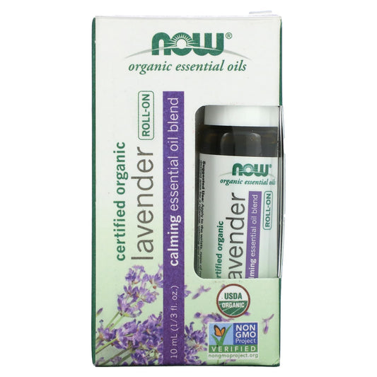 NOW Foods, Certified Organic Lavender Roll-On, 1/3 fl oz (10 ml) - Image 1