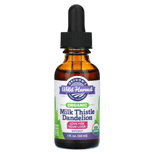 Oregon's Wild Harvest, Organic Milk Thistle Dandelion Extract, 1 fl oz (30 ml) - Image 1