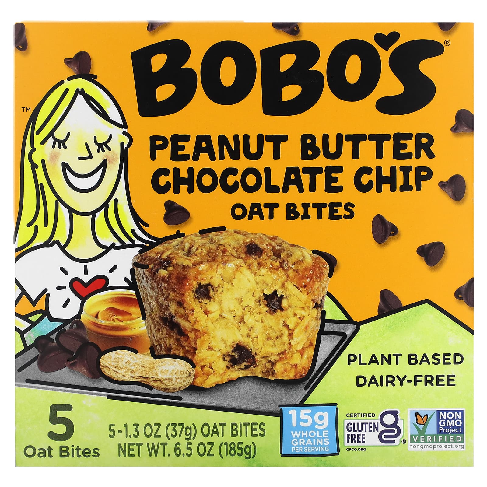 Peanut Butter Chocolate Chip Oat Bites | Vegan, Gluten Free, 100% Whole Grain - Image 1