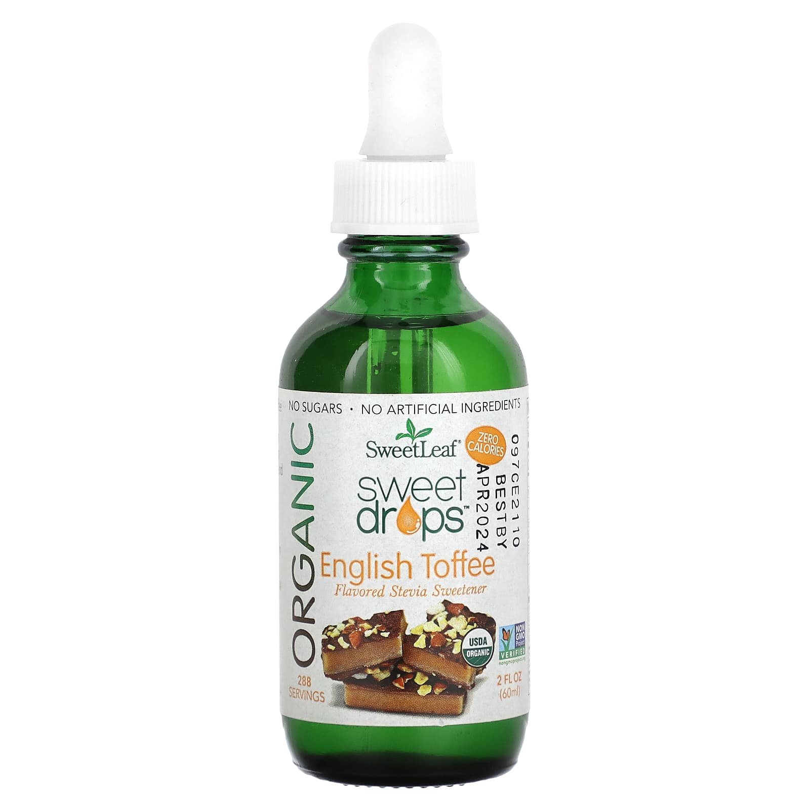 SweetLeaf Stevia, Organic Sweet Drops, English Toffee, 2 fl oz (60 ml) - Image 1