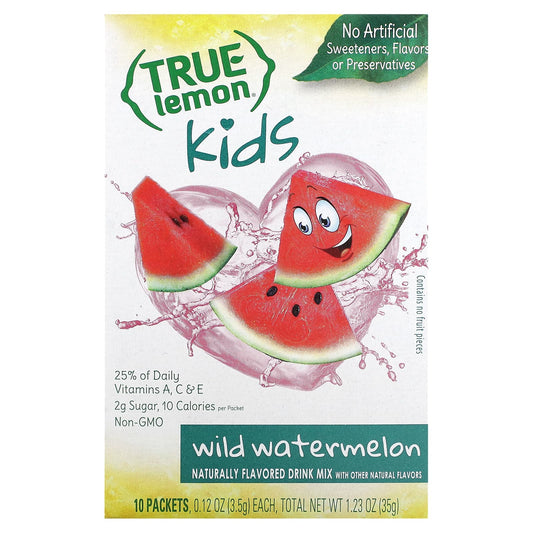 True Citrus, Kids, True Lemon, Wild Watermelon, 10 Packets, 0.12 oz (3.5 g) Each - Image 1