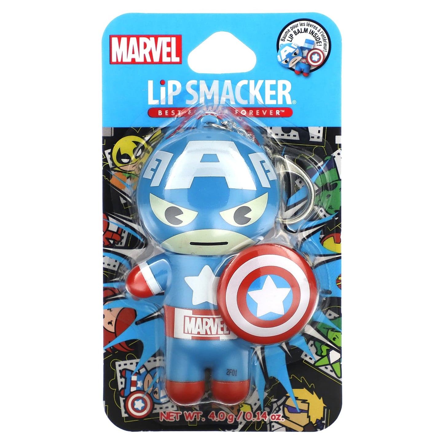 Lip Smacker, Marvel Captain America, Lip Balm, Red, White & Blue-Berry, 0.14 oz (4 g) - Image 2