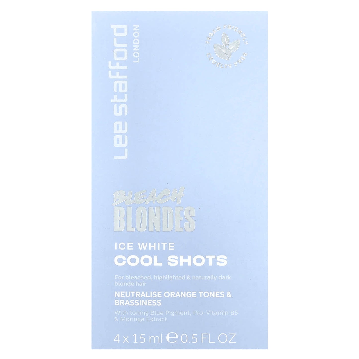 Lee Stafford, Bleach Blondes, Ice White Cool Shots, 4 Sachets, 0.5 fl oz (15 ml) - Image 1
