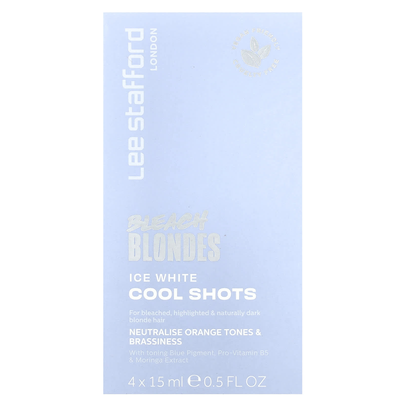 Lee Stafford, Bleach Blondes, Ice White Cool Shots, 4 Sachets, 0.5 fl oz (15 ml) - Image 1