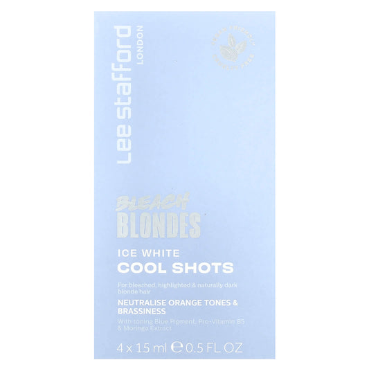 Lee Stafford, Bleach Blondes, Ice White Cool Shots, 4 Sachets, 0.5 fl oz (15 ml) - Image 1