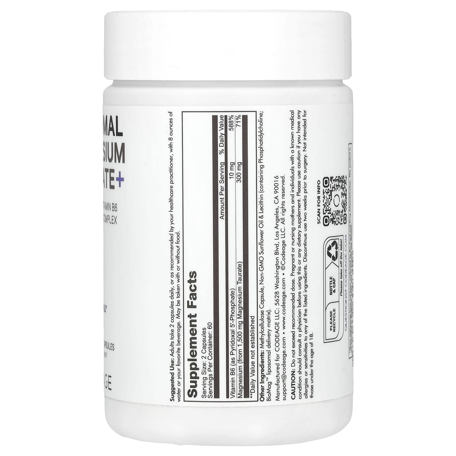 Unlock Peak Performance with CodeAge Liposomal Magnesium Taurate+ - Image 2