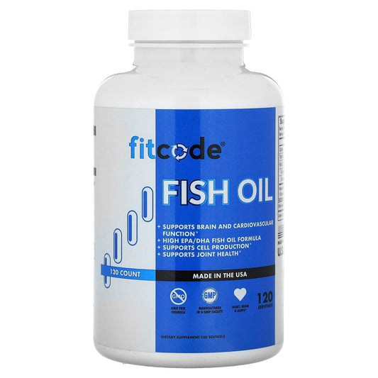 FitCode Fish Oil Supplement, 120 Softgels (1,000mg per Softgel) - Image 1