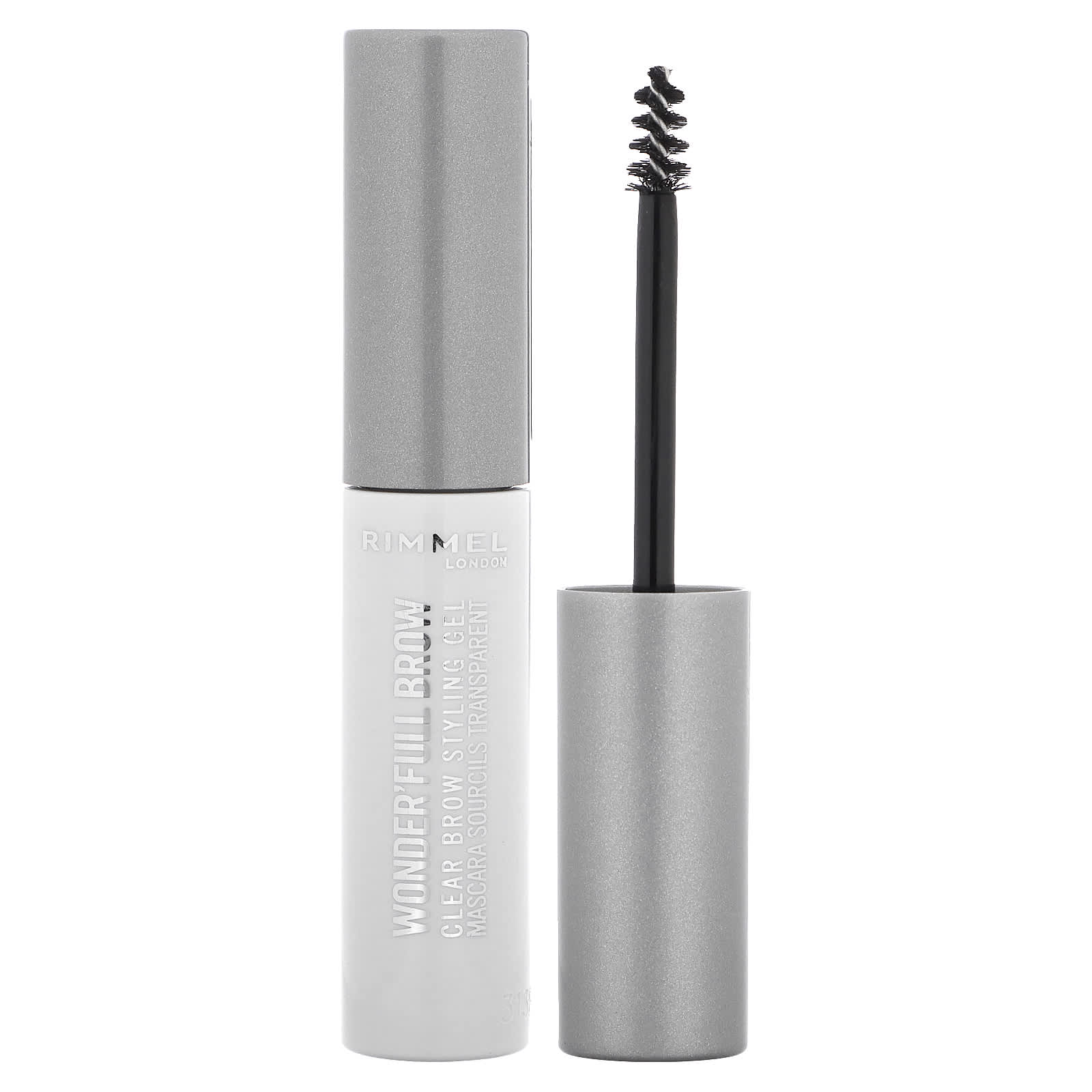 Rimmel London, Wonder'Full,  Clear Brow Styling Gel Mascara, 004 Clear, 0.15 fl oz (4.5 ml) - Image 1