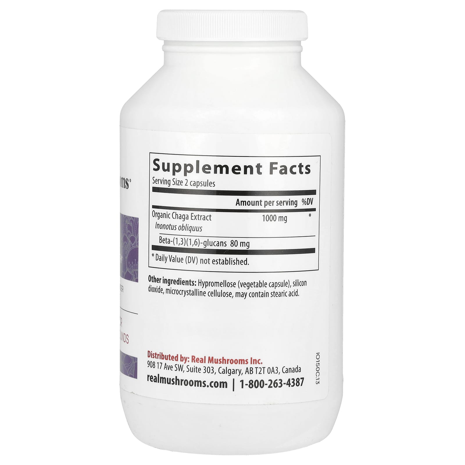Real Mushrooms, Chaga, Mushroom Extract Powder, 300 Capsules - Image 2