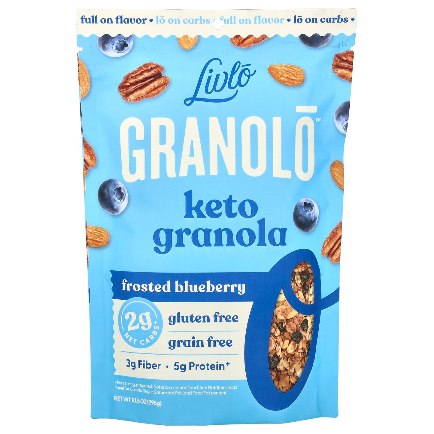 Livlo, Granolo, Keto Granola, Frosted Blueberry, 10.5 oz (298 g) - Image 1