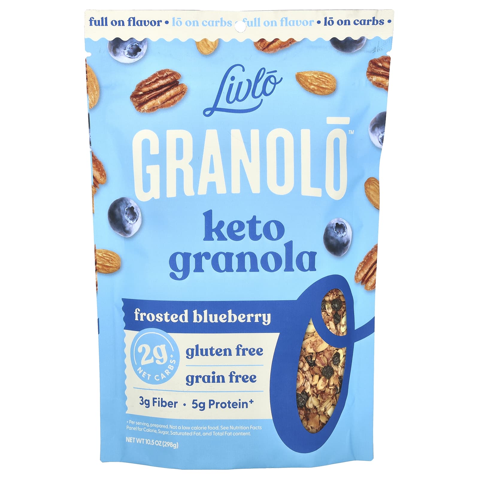 Livlo, Granolo, Keto Granola, Frosted Blueberry, 10.5 oz (298 g) - Image 1