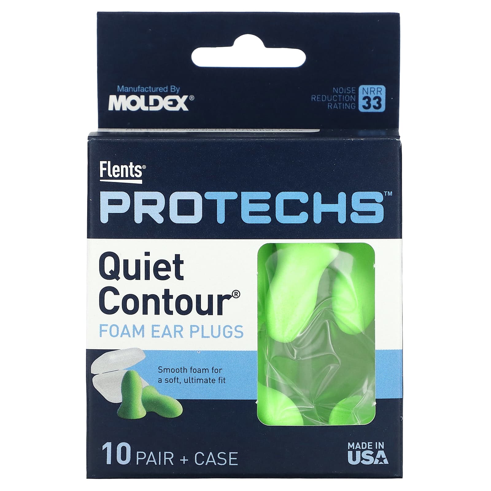 Flents Ear Plugs - Noise Reduction Up to 33 dB, 10 Pair + Case - Image 1