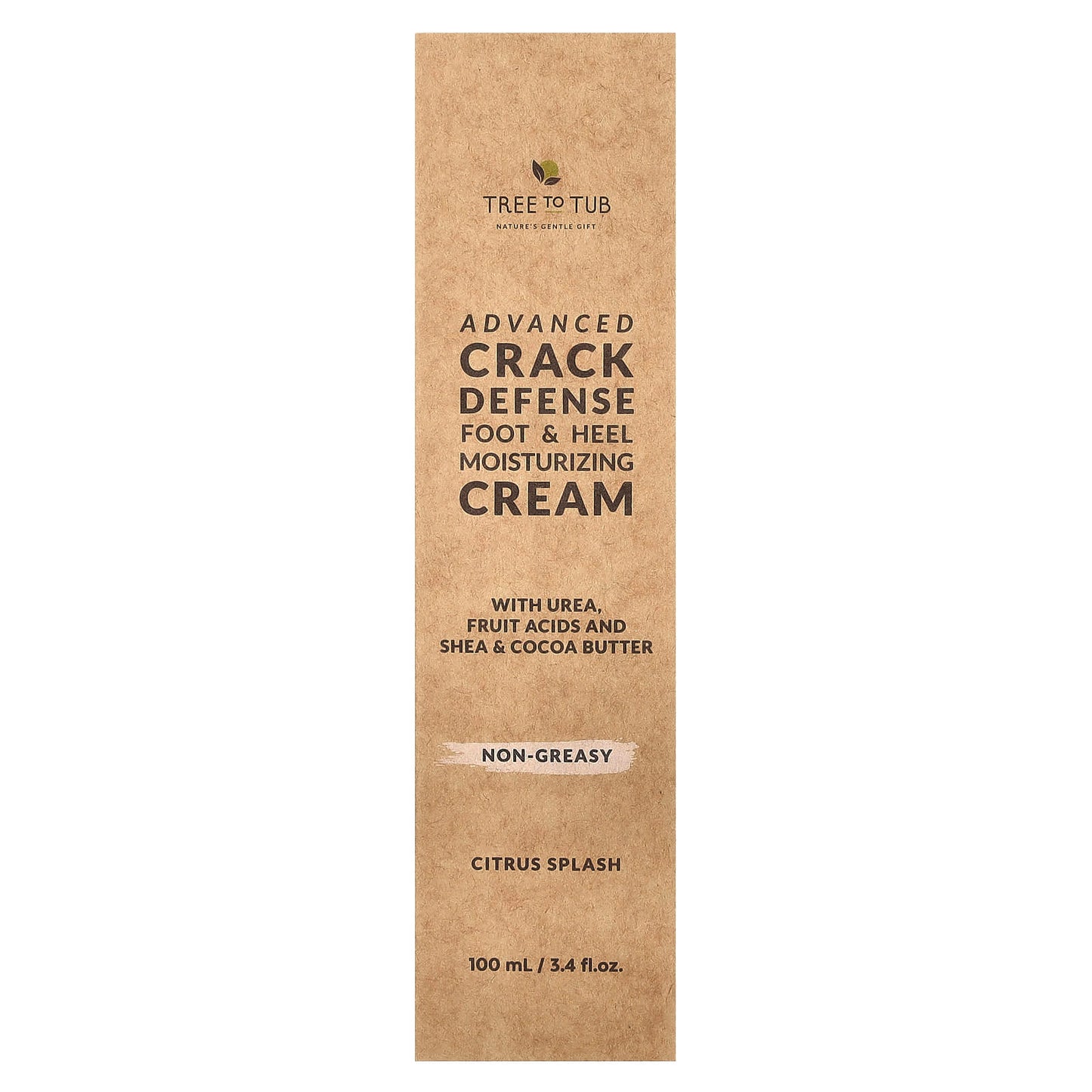 Tree To Tub, Advanced Crack Defense, Foot & Heel Moisturizing Cream, Citrus Splash, 3.4 fl oz (100 ml) - Image 2