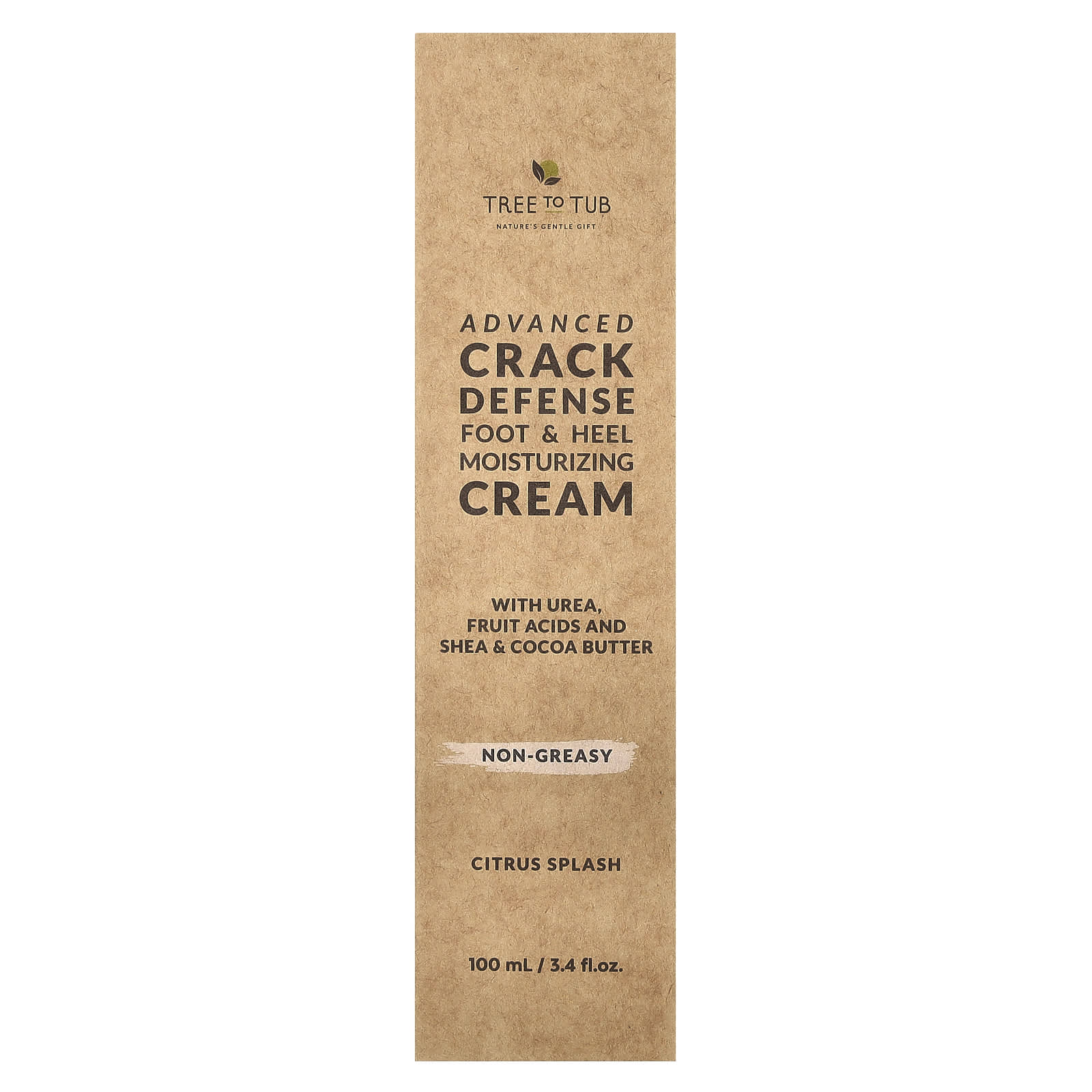 Tree To Tub, Advanced Crack Defense, Foot & Heel Moisturizing Cream, Citrus Splash, 3.4 fl oz (100 ml) - Image 2