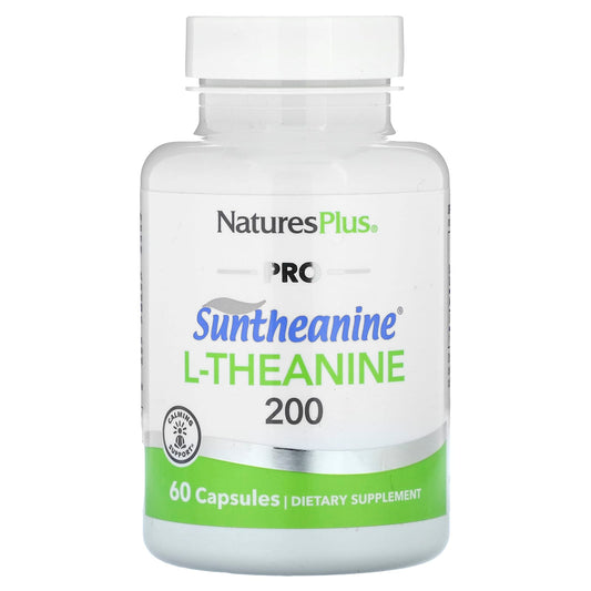 NaturesPlus, Pro, Suntheanine L-Theanine 200, 60 Capsules (100 mg per Capsule) - Image 1