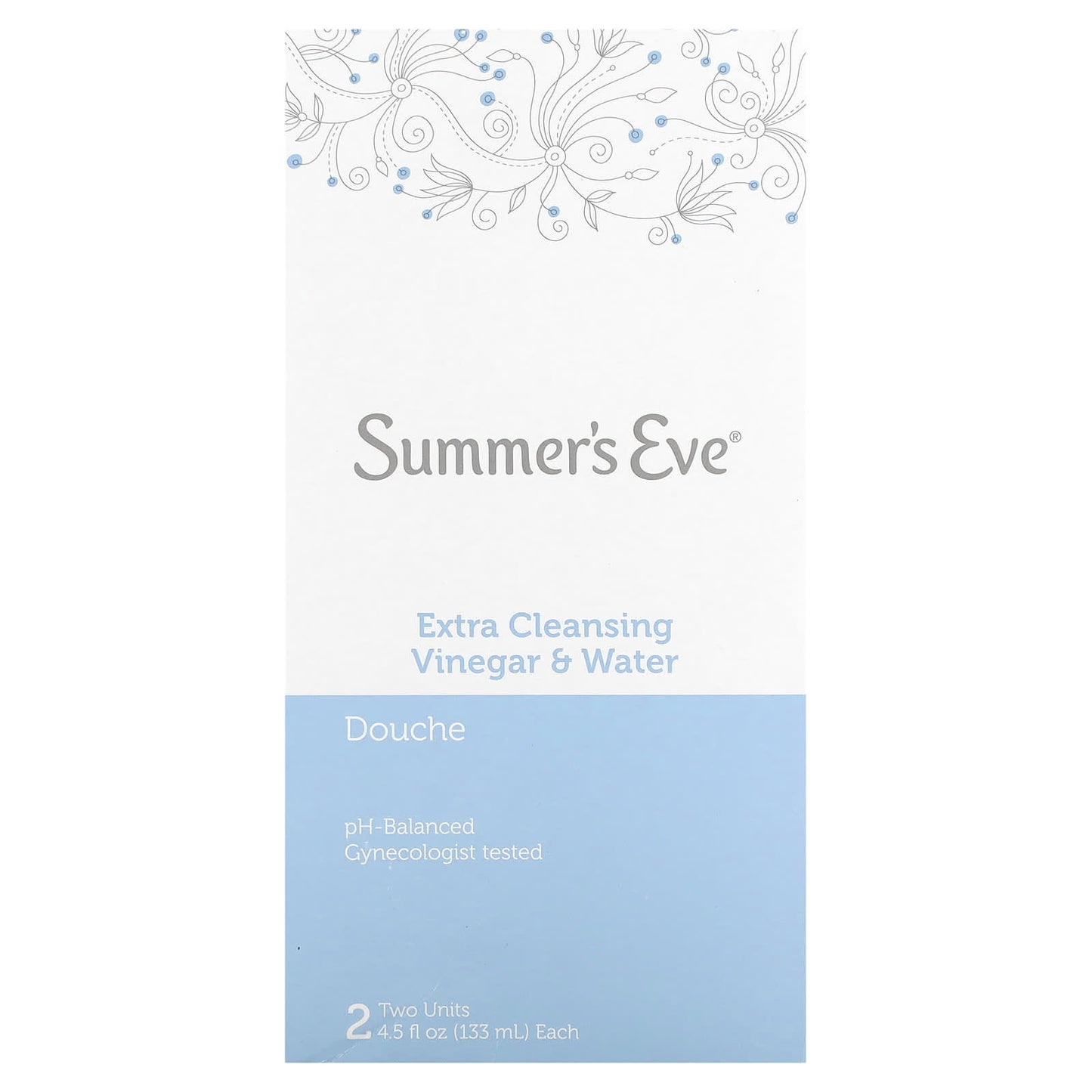 Summer's Eve, Douche, Extra Cleansing, Vinegar & Water, 2 Units, 4.5 fl oz (133 ml) Each - Image 1