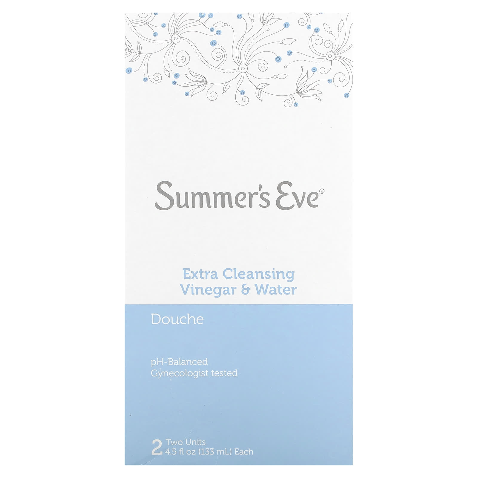 Summer's Eve, Douche, Extra Cleansing, Vinegar & Water, 2 Units, 4.5 fl oz (133 ml) Each - Image 1