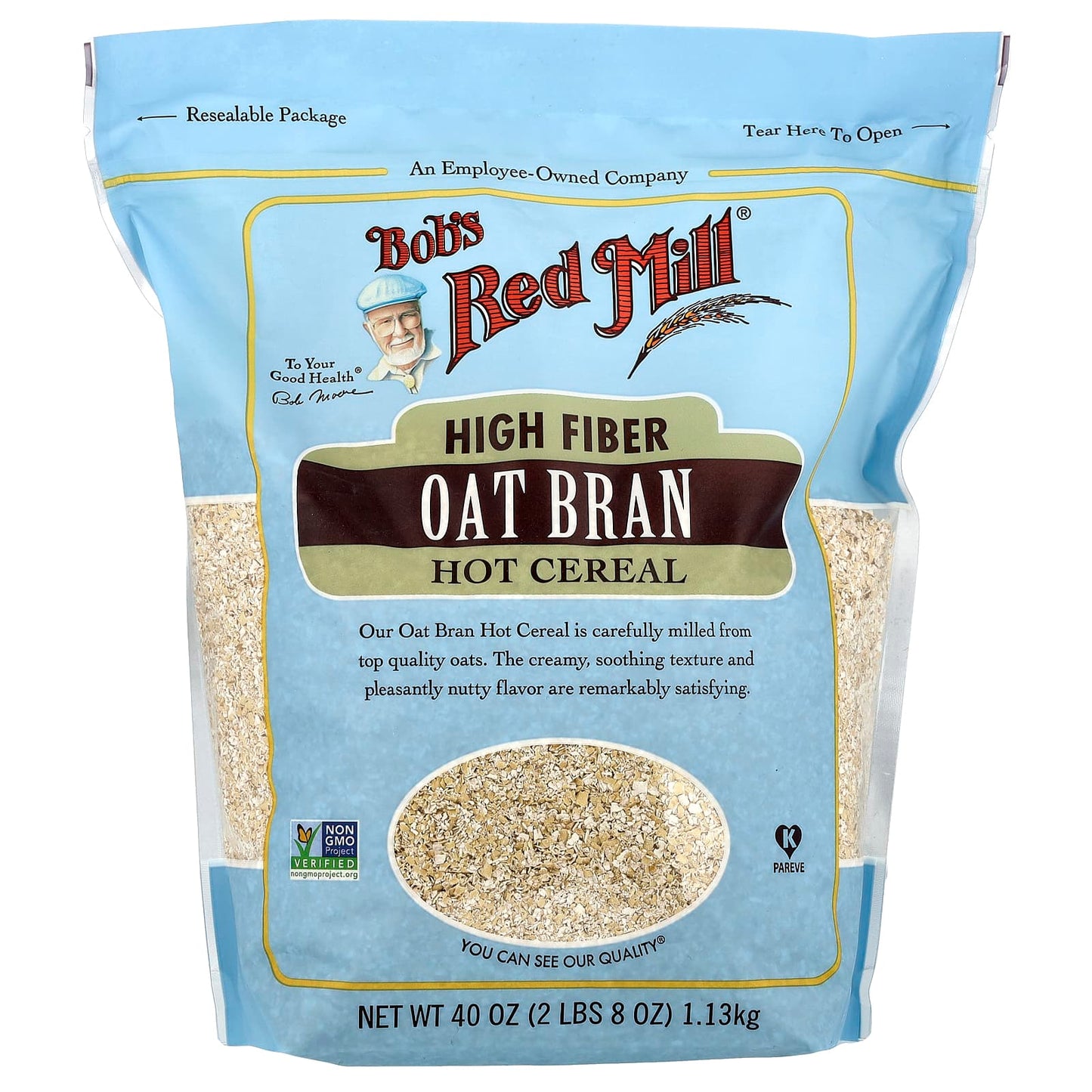 High Fiber Oat Bran Hot Cereal by Bob's Red Mill - 40 oz - Image 1