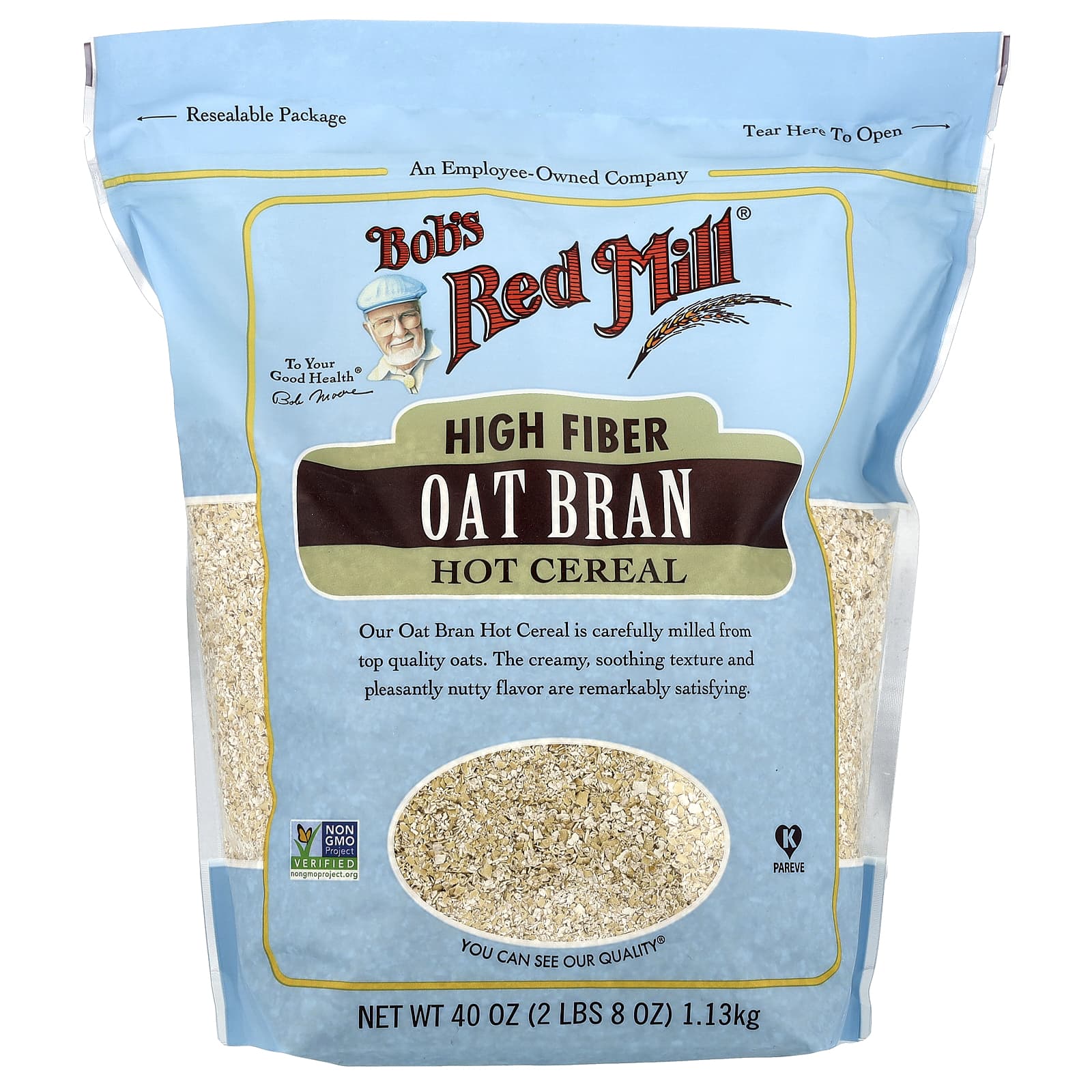 High Fiber Oat Bran Hot Cereal by Bob's Red Mill - 40 oz - Image 1