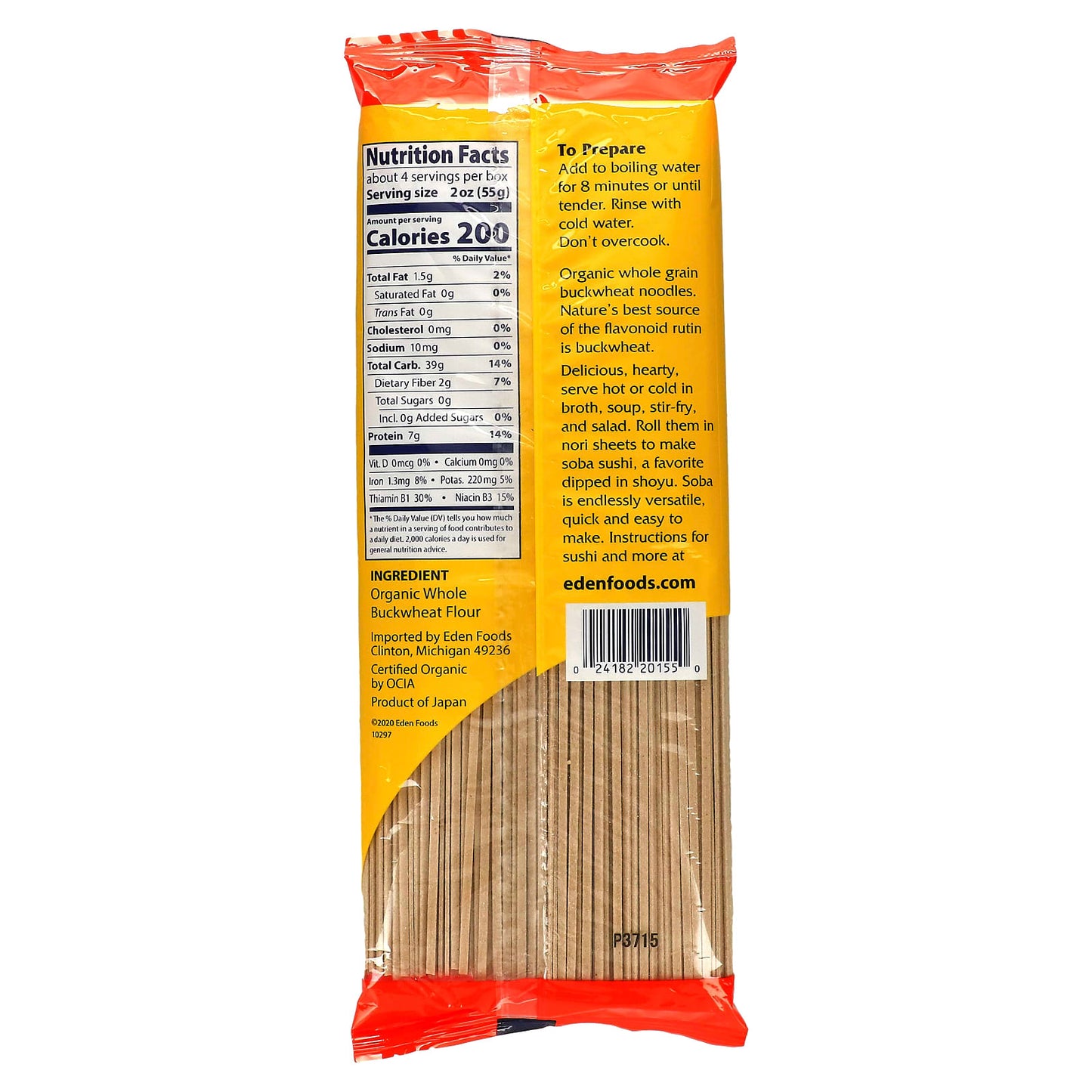 Organic Buckwheat Soba Noodles by Eden Foods, 8 oz (227 g) - Image 2