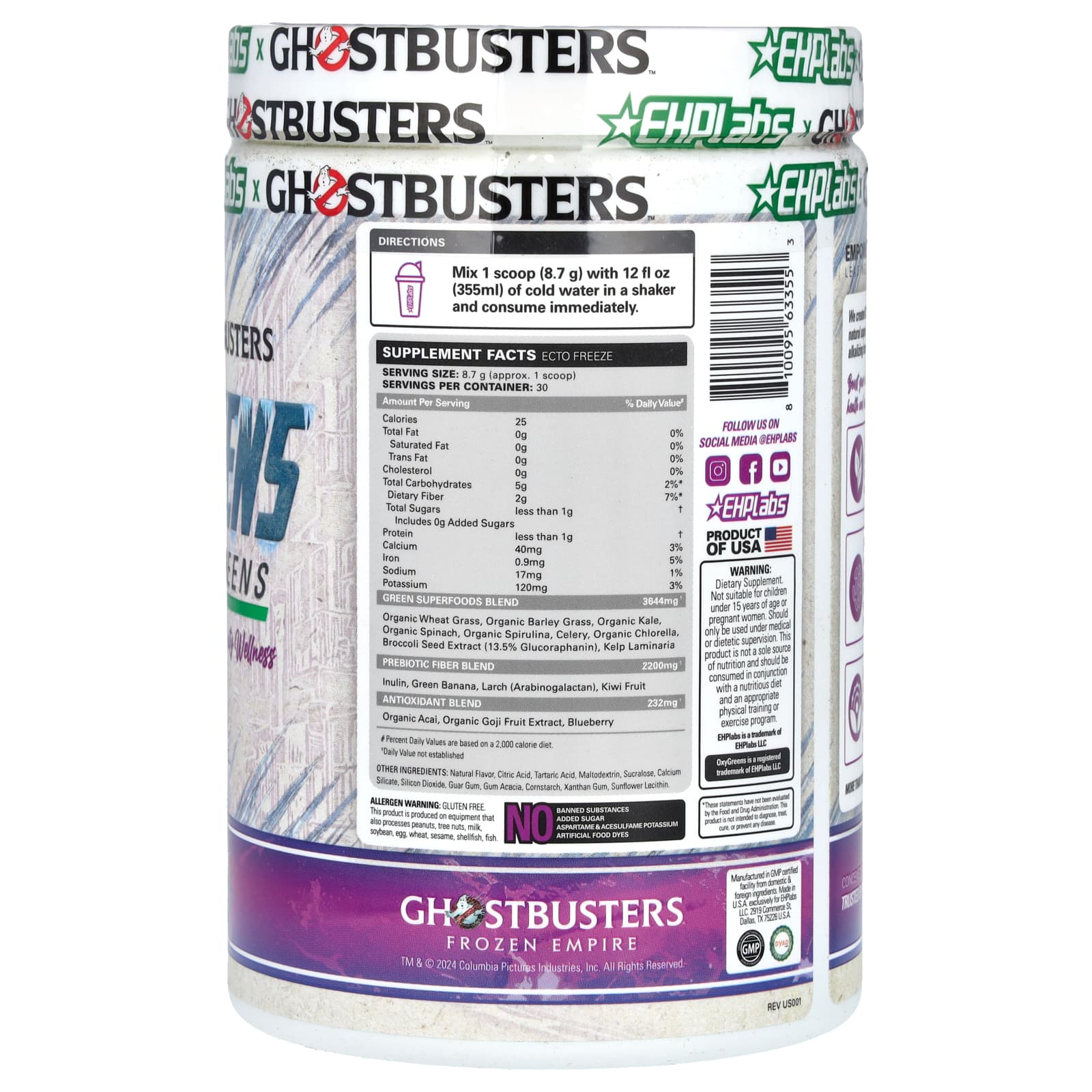 EHPlabs Ghostbusters Daily Super Greens 9.21 oz (261 g) - Immunity Boost & Detox - Image 2