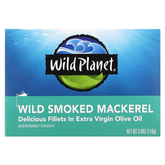 Wild Planet, Wild Smoked Mackerel, 3.9 oz (110 g) - Image 1