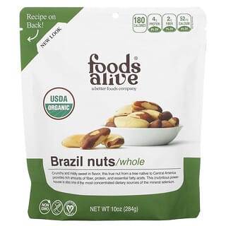 Organic Brazil Nuts by Foods Alive | Whole, 10 oz (284g)