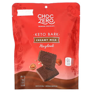 Individually Wrapped Keto Creamy Milk Hazelnut Chocolate Bars by ChocZero