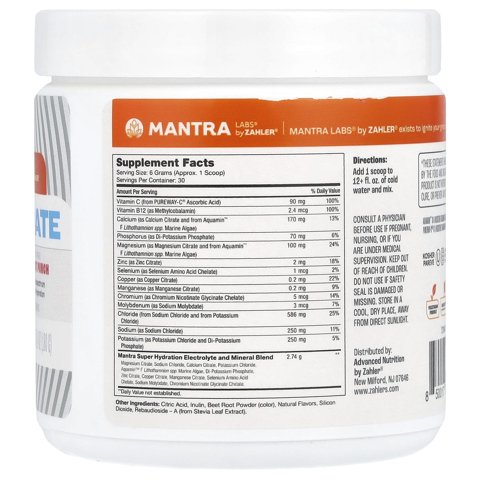 Zahler, Hydrate, Fruit Punch, 6.4 oz (180 g) - Image 2