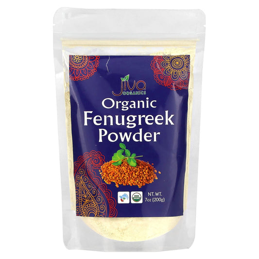 Certified Organic Fenugreek Powder by Jiva Organics - 7 oz (200 g) - Image 1