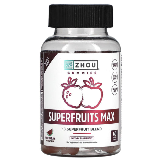 Zhou Nutrition, Superfruits Max, Watermelon, 60 Vegan Gummies - Image 1