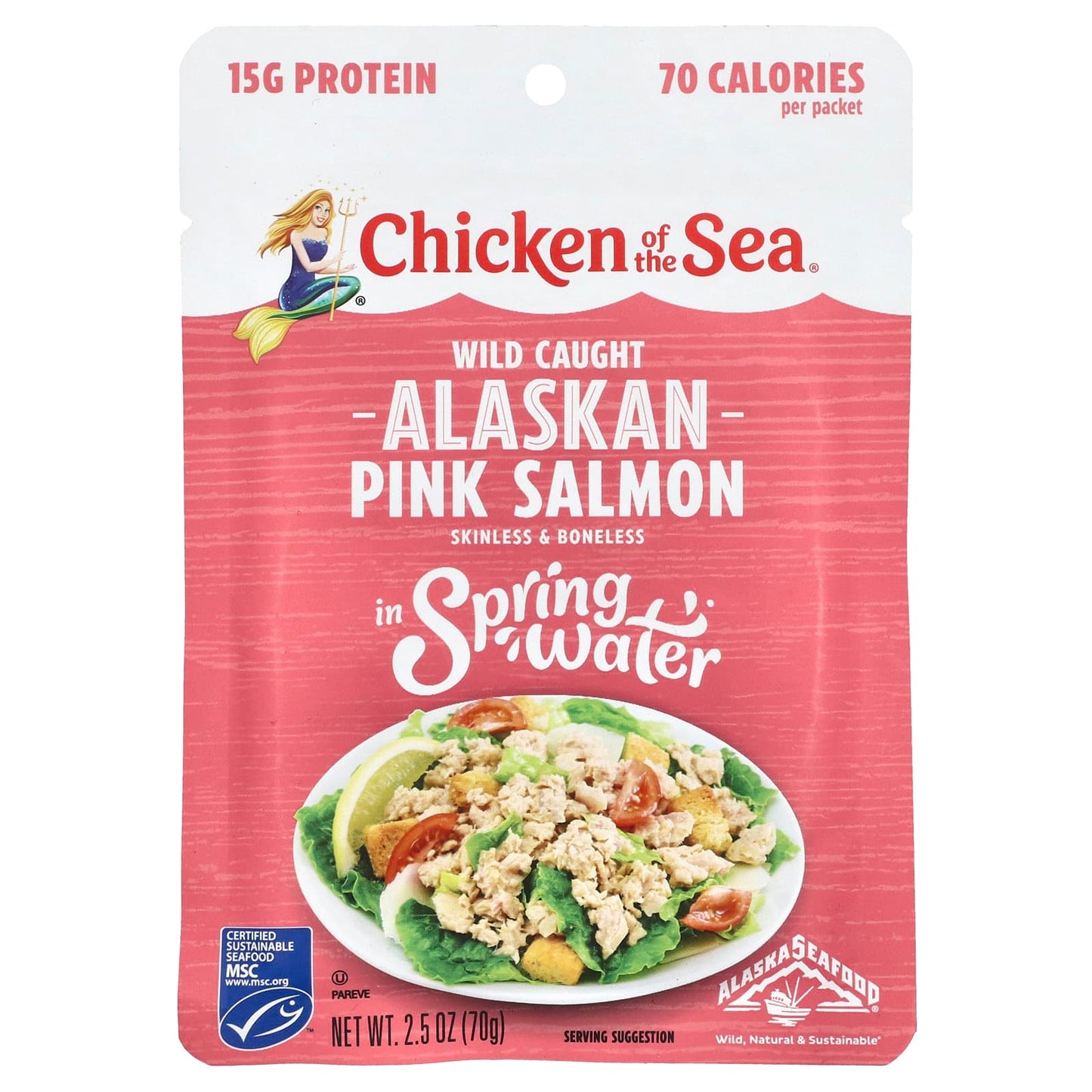 Wild Caught Alaskan Pink Salmon by Chicken of the Sea - 2.5 oz (70 g) - Image 1