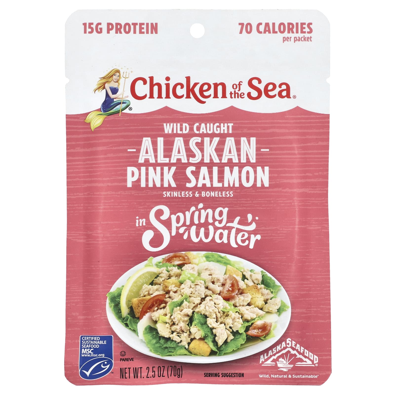 Wild Caught Alaskan Pink Salmon by Chicken of the Sea - 2.5 oz (70 g) - Image 1