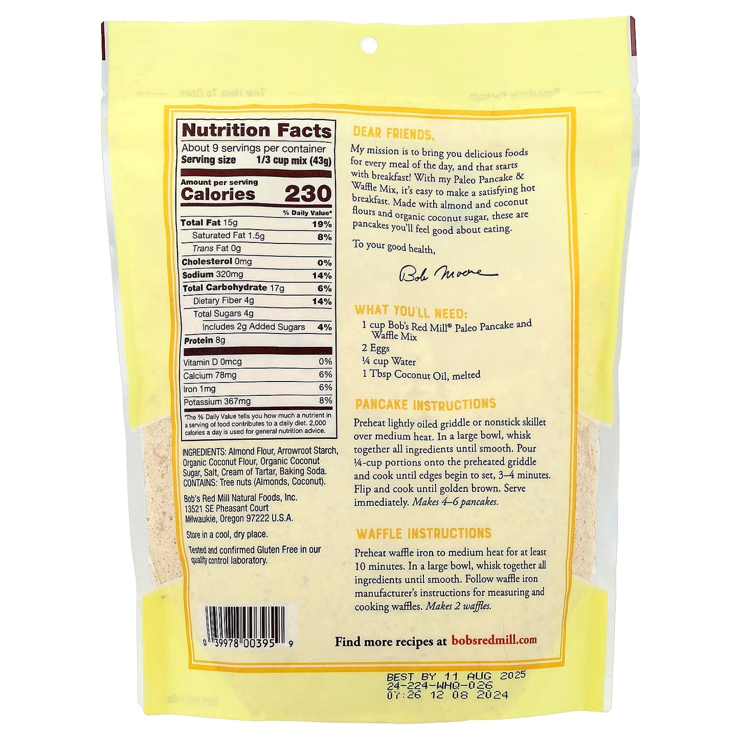 Paleo Pancake & Waffle Mix by Bob's Red Mill - Gluten Free, Non-GMO - Image 2