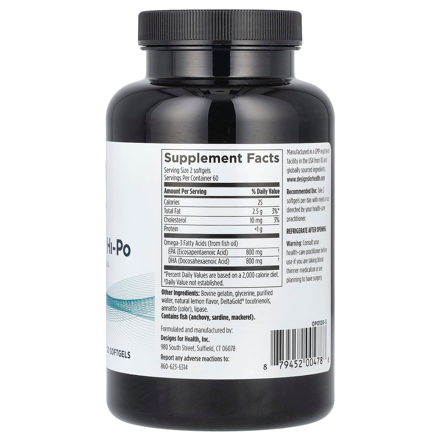 High-Potency Omega-3 Fish Oil Supplement by Designs For Health - Image 2