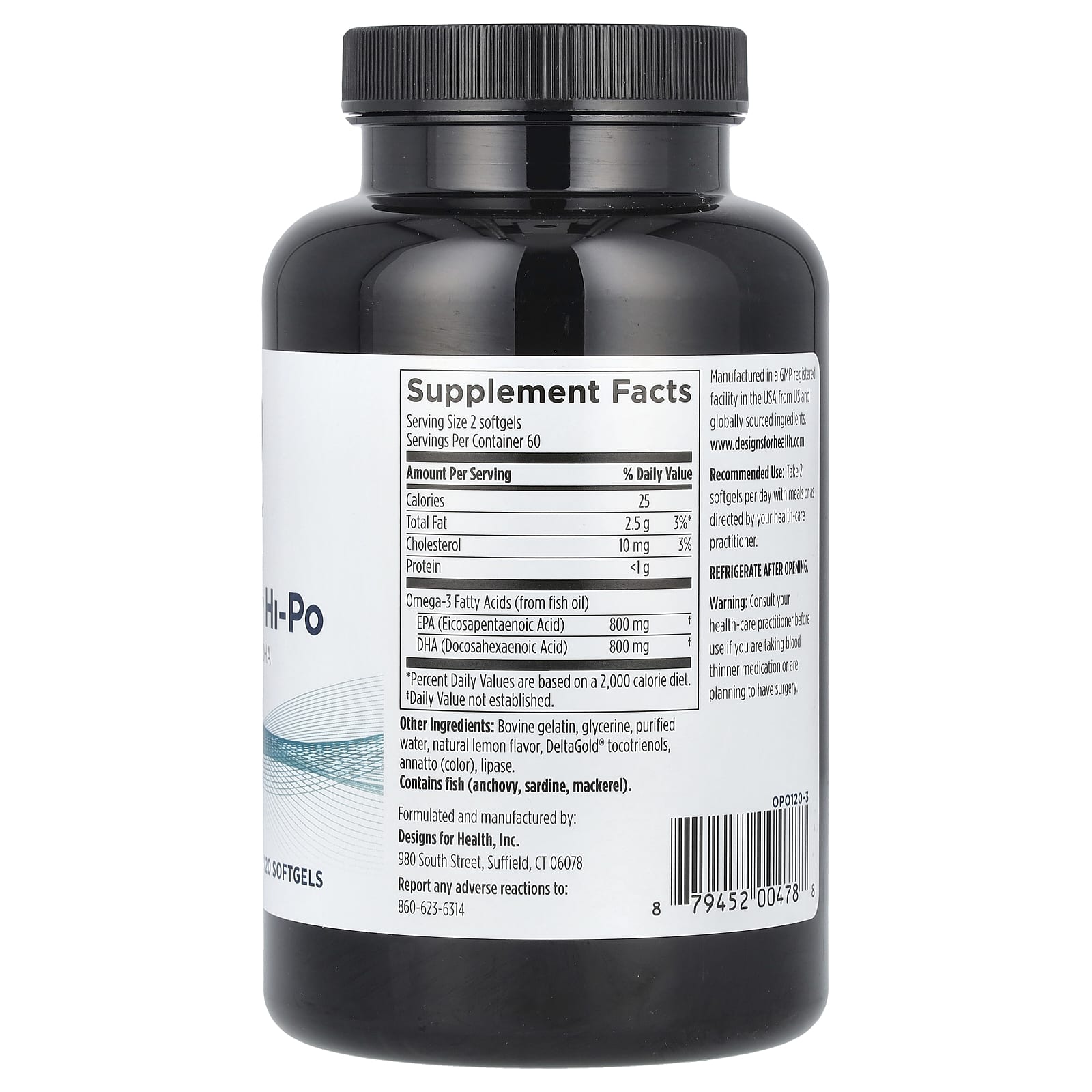 High-Potency Omega-3 Fish Oil Supplement by Designs For Health - Image 2