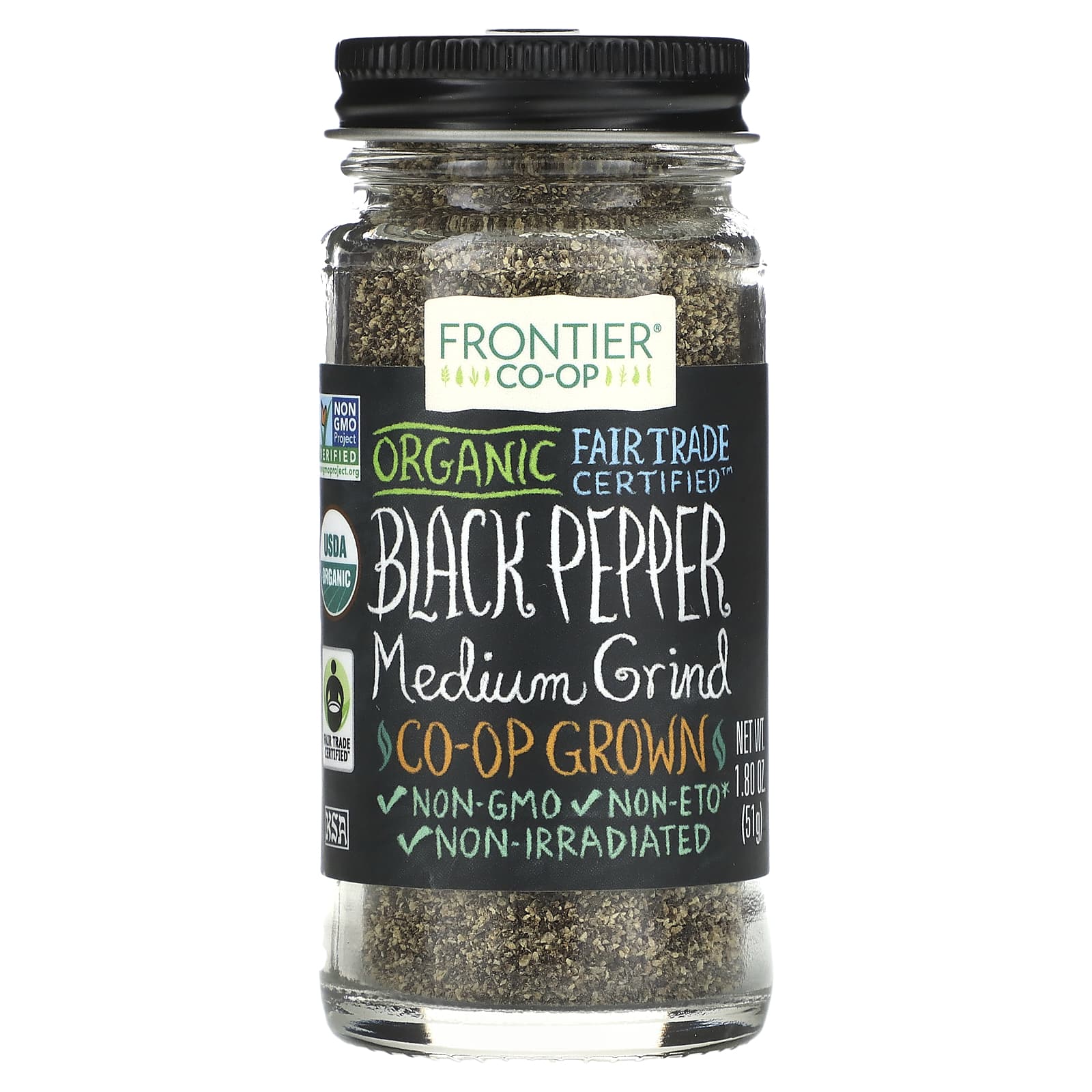 USDA Organic Black Pepper by Frontier Co-op - 1.8 oz - Image 1