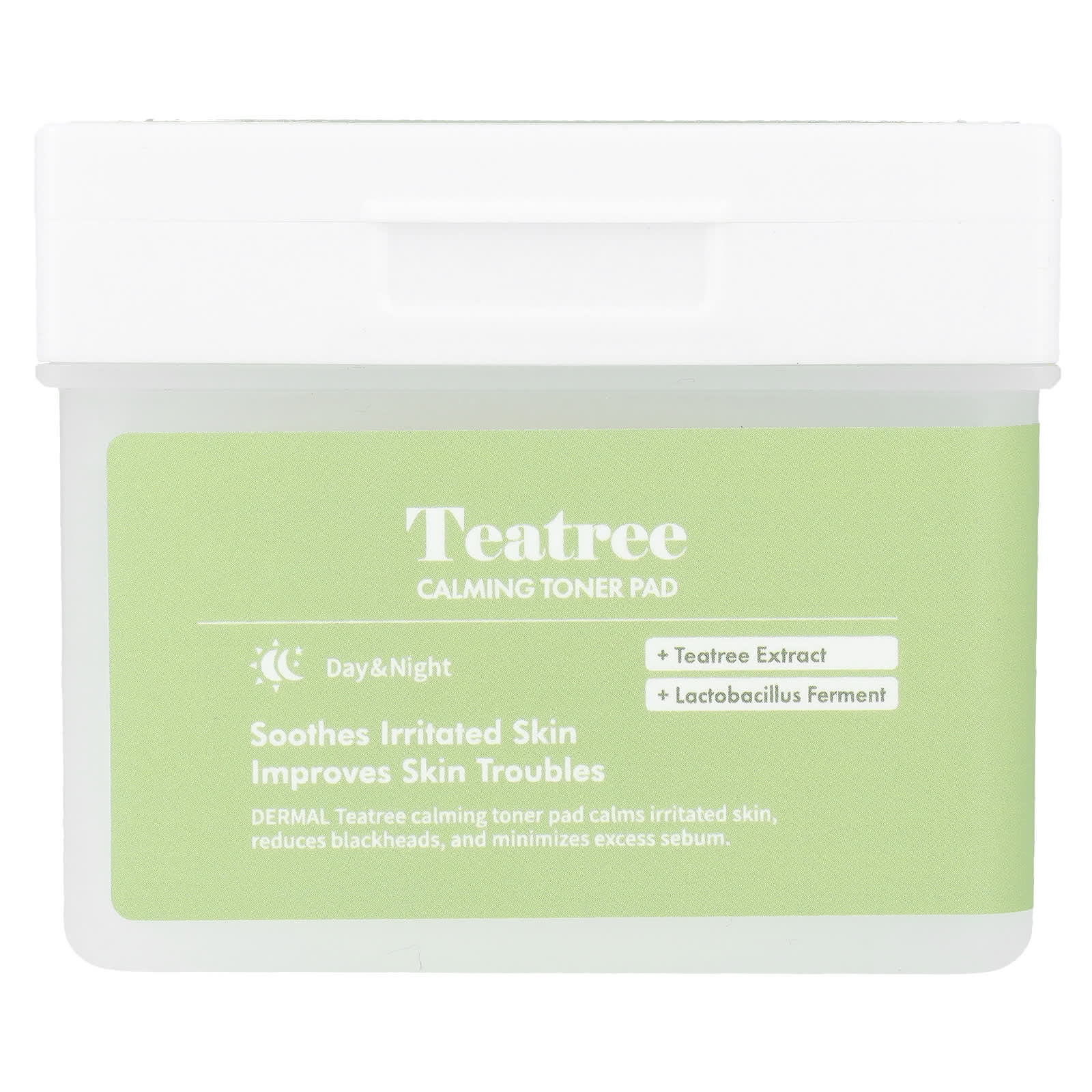 Dermal Tea Tree Calming Toner Pads for Irritated Skin - 120 Count - Image 1