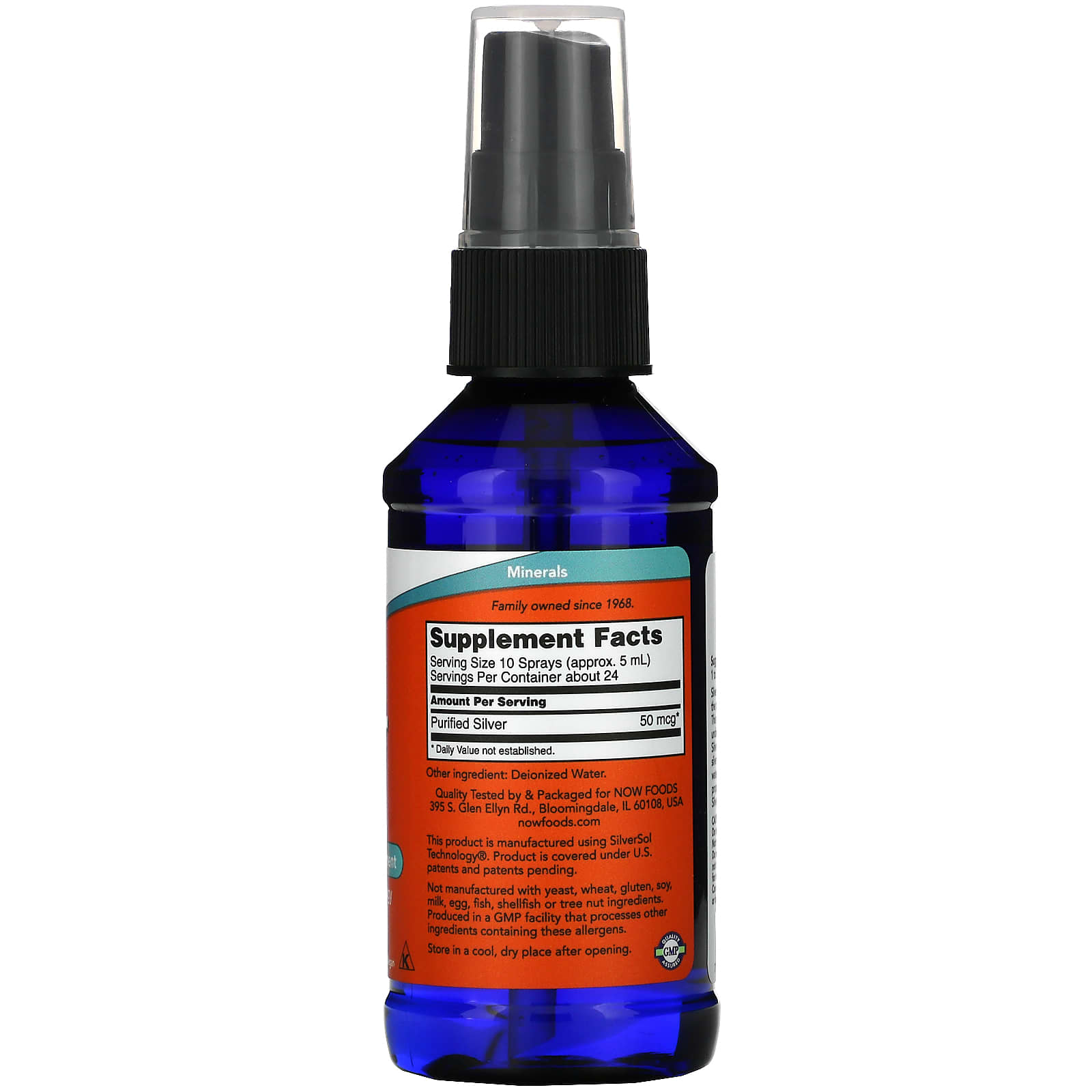NOW Foods, Silver Sol, 50 mcg, 4 fl oz (118 ml) - Image 2