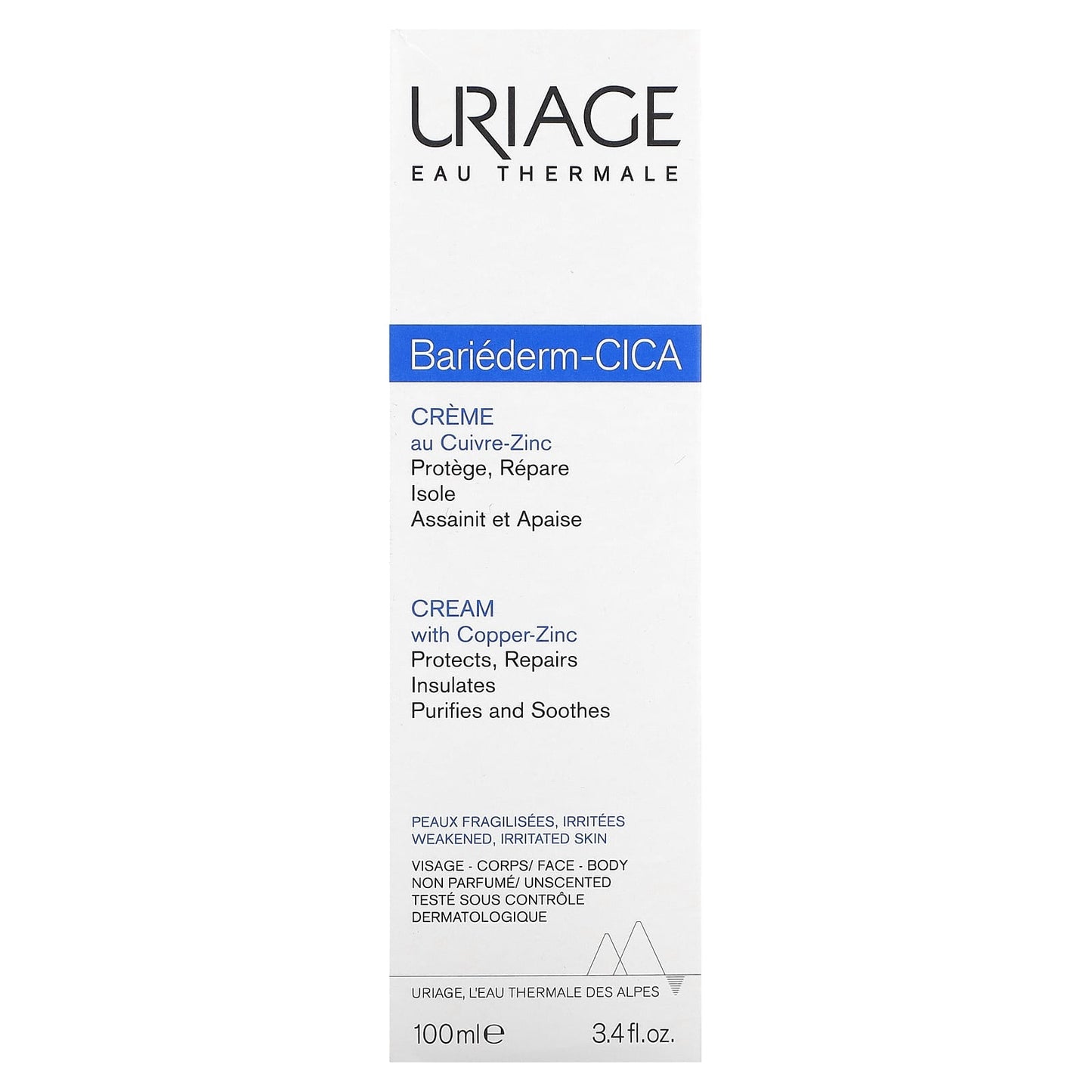 Uriage, Bariederm-Cica Cream with Copper-Zinc, Unscented, 3.4 fl oz (100 ml) - Image 2