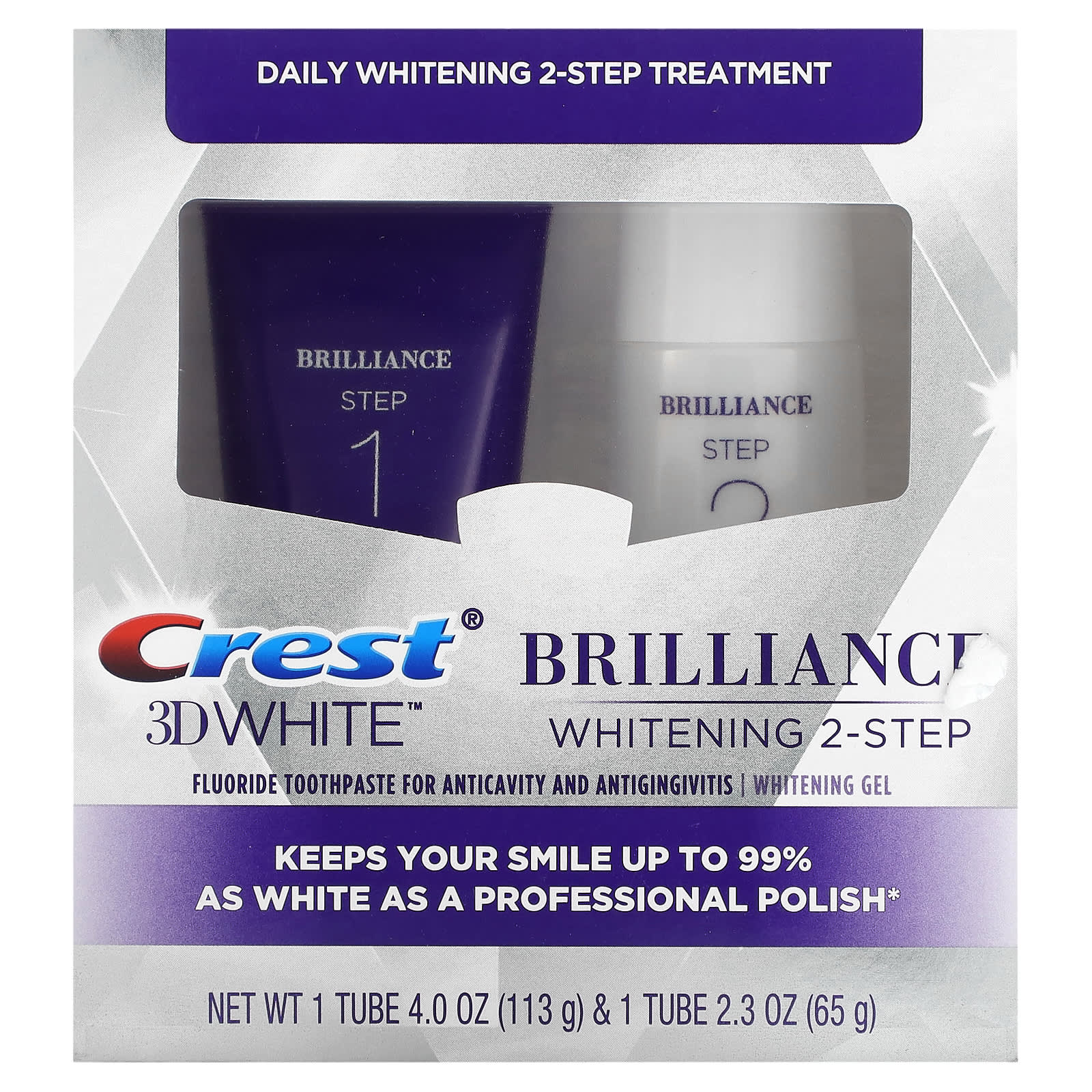 Crest 3D White Daily Whitening 2-Step Treatment Kit - Image 2