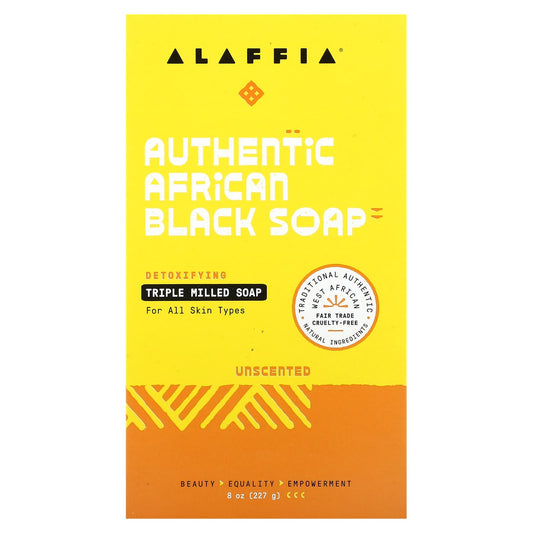 Authentic African Black Soap for All Skin Types | 8oz Unscented - Image 1
