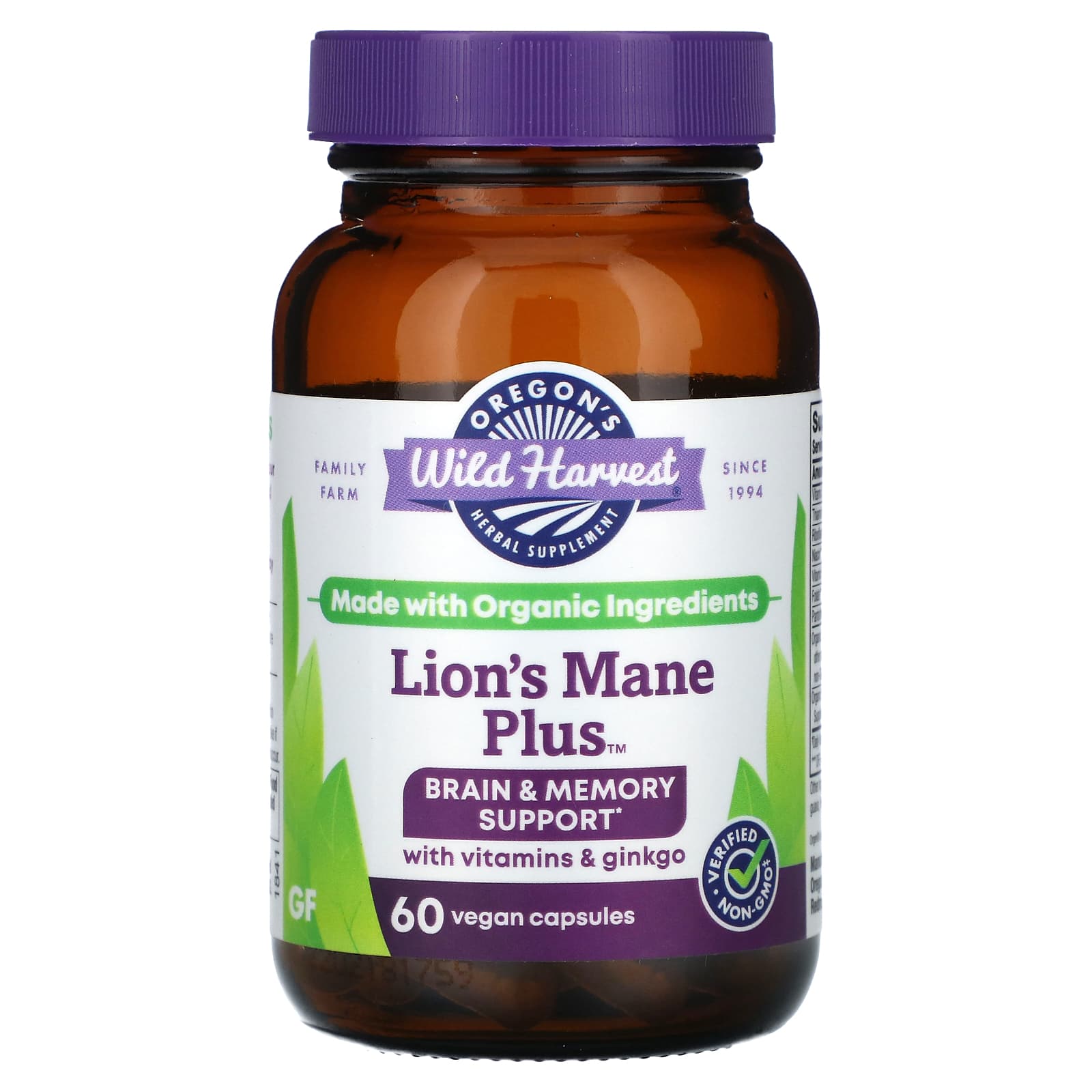 Oregon's Wild Harvest, Lion's Mane Plus, 60 Vegan Capsules - Image 1