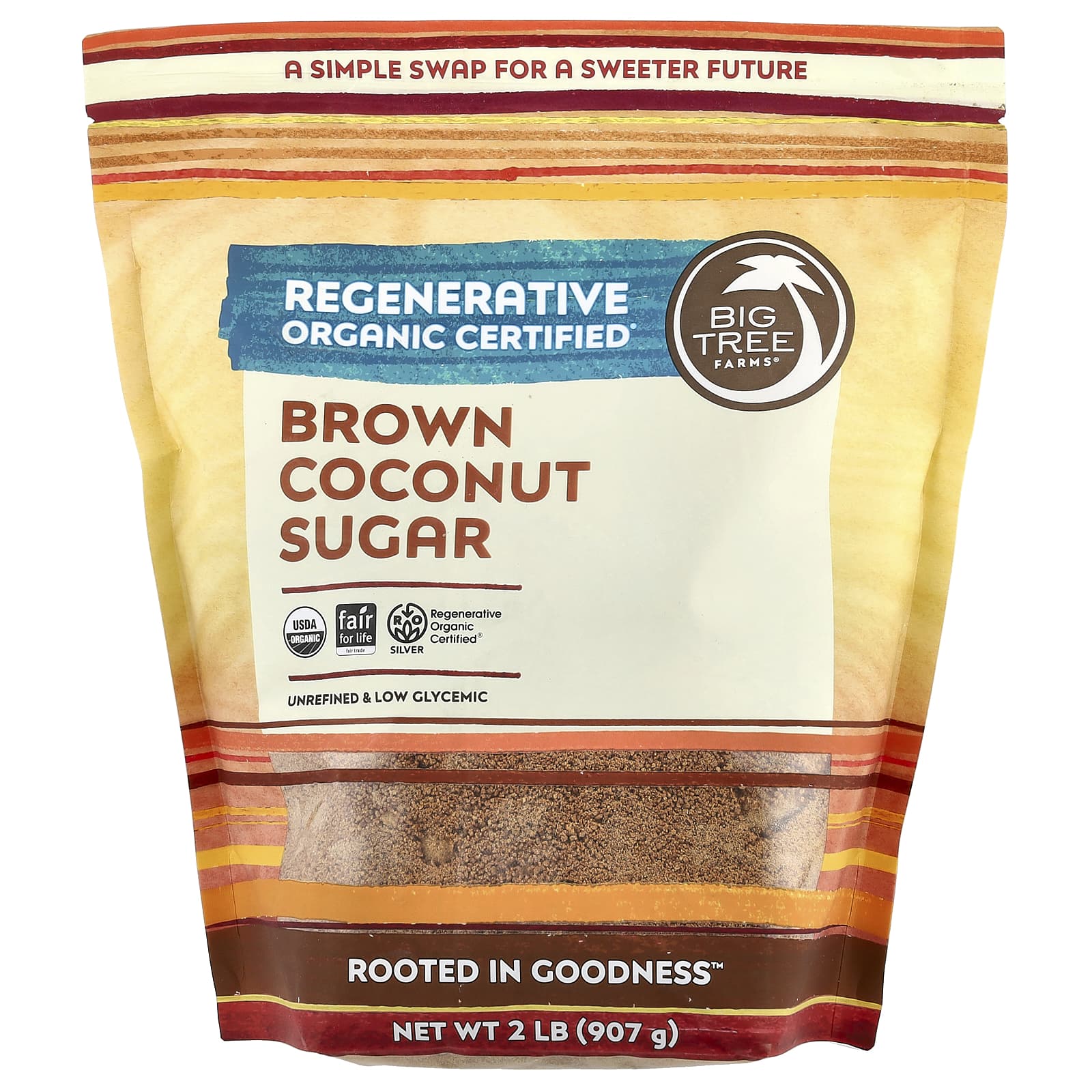 Brown Coconut Sugar, Regenerative & USDA Organic, 2 lbs by Big Tree Farms - Image 1